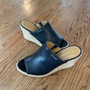 Coach leather wedge espadrille Size 7.5